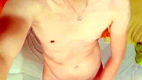 Skinny amateur guy from usa masturbates solo with his cock while wearing his new hat in close-up action