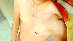 Skinny amateur guy from usa masturbates solo with his cock while wearing his new hat in close-up action