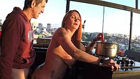 i feel so aroused during this sensual kitchen photoshoot turning into creampie sex with the assistant