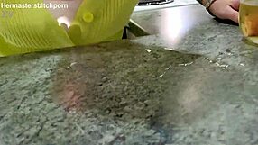 Kiwi Milf Sub Slurps Wine Spill From Master In Dirty Fetish Play With Piercing And Tattoo