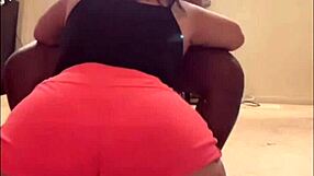 thick ass latina milf sucking bbc from back view with passion