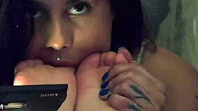 Rotten Venus subtly binds Paola in tape, exploring feet and toes with a teasing lick.