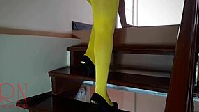 Velma searches for crime traces in bikini and pantyhose from vintage Scooby Doo