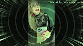 Dominant Femdom Boss Inspects Sissy Bimbo in Office with Glasses and Intense Jerk Off Instructions