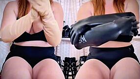 i've got this awesome collection of vintage fetish wear like latex gloves heels and leather stuff