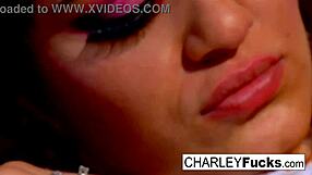 is charlie getting all slippery and wet while licking sexy brunette capri's pussy?