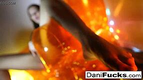 Sexy Dani masturbates solo with tight wet pussy and big tits