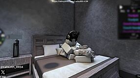 quietly bending over to fuck a fan on the bed with wet cowgirl riding