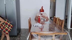 Hey, this adorable amateur Latina maid flashes her big natural tits to fulfill a dirty exhibitionist fetish in front of the man taking care of her at home 😏 her charming curves and brown eyes make it so sexy!