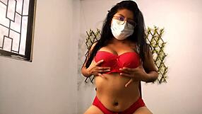 Stepmother opening her big ass in close-up for the camera