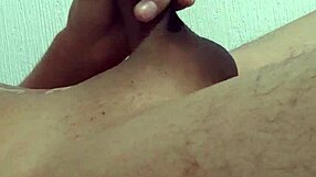 Handjob before sleep ends with a creampie cumshot release