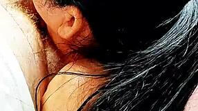 blonde amateur gives pov handjob and oral sucking while playing on bed before mom arrives