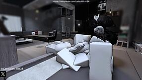 quietly bending over to fuck a fan on the bed with wet cowgirl riding