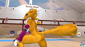 Renamon Delivers Intense NSFW Workout in Furry Music Video with Stretching Moves