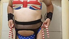 Friend's Beautiful Bikini from USA Shown in Thong and Panties Display with Big Ass Close-Up.