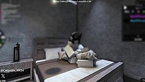 quietly bending over to fuck a fan on the bed with wet cowgirl riding