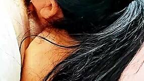 blonde amateur gives pov handjob and oral sucking while playing on bed before mom arrives