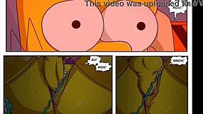 Marge Simpson se curva para o vovô em uma foda selvagem durante alerta de tempestade. Ela monta nele no estilo cowgirl até ele gozar na boca dela.