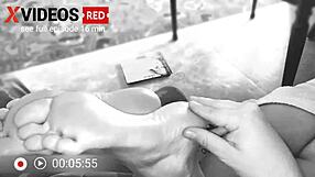 Housewife spreads natural tits on sofa for wet blowjob and cock sucking action!