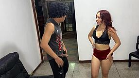 My beautiful stepdaughter expertly shakes her ass, becoming a visual delight that captivates my gaze completely.