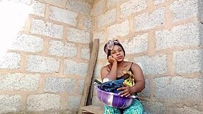 Beautiful plantain hawker shows curvy cute fat body flashing in outdoor public pov