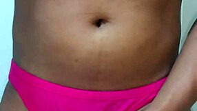 crossdressing amateur masturbates solo in erotic panties sniffing them