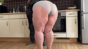 Does my curvy stepmother exploit my weakness with her big ass and wet hairy pussy in doggystyle