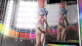 feeling thrilled by hatsune miku full nude bunny costume in project diva mod.