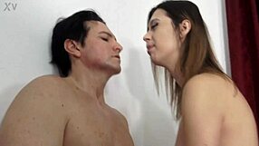 Giantess Red Lady Delivers Humiliating Handjob In Tall Femdom Scene