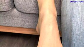 Blonde Angelica Slips into Pantyhose for Max and Takes Creampie in Wet Shaved Pussy