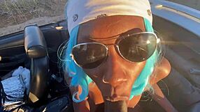 Big Black Cock Blowjob In Car With Petite Ebony Nympho Outdoor Cumshot