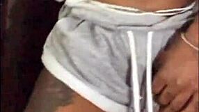 Hey, check out the next door ebony milf in shorts flashing her tits in this preview.