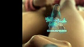 petite latina strokes cock with feet during black fetish massage