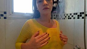 So Horny Naughty Girl Takes Shower Rubbing Her Breasts Shows Off Her Ass Without Panties Craving Cock In Her Pussy