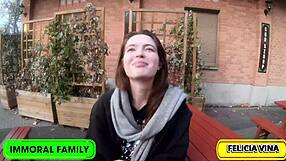 Hey there, check out Felicia Vina's Hungarian big ass bending over to devour that cock with deep blowjob action, leading to creampie in Budapest! 😈🍑