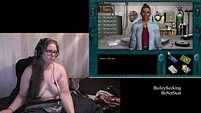 Brunette bbw with big natural tits and fat big ass plays naked in haunted carousel fetish game