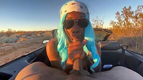 Big Black Cock Blowjob In Car With Petite Ebony Nympho Outdoor Cumshot