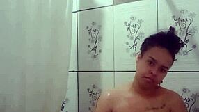 Brunette Latina Teen Takes Steamy Shower and Fingers Wet Pussy in Close-Up POV