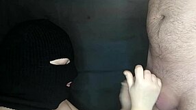 Step Sister Hides Her Face Under Balaclava While Deepthroating And Swallowing Cum From Huge Cock In Close-Up POV