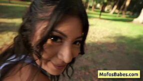 Lovely brunette pornstar Cami Strella tempts friend Charles Dera using her big natural boobs and feet in hardcore POV action