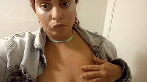 Ginger Paris boldly stuffs marshmallows into her wet pussy for intense solo masturbation and pissing fetish play.