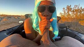 Big Black Cock Blowjob In Car With Petite Ebony Nympho Outdoor Cumshot