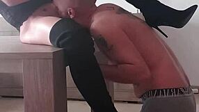 Bold Milf in Boots Bent Over and Fucked Hard on Desk