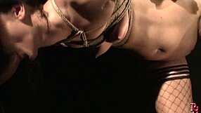 i feel so dominated sucking dick and squirting in this barbie pink bdsm bondage scene