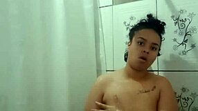 Brunette Latina Teen Takes Steamy Shower and Fingers Wet Pussy in Close-Up POV