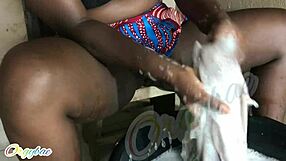 as a housewife, i handled weekend laundry tasks with my shaved pussy exposed in homemade style