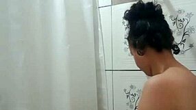 Brunette Latina Teen Takes Steamy Shower and Fingers Wet Pussy in Close-Up POV