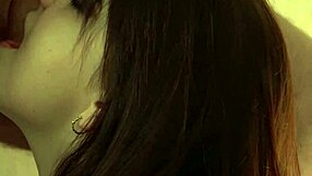 side view of curvy cute babe giving careless blowjob leading to wet bukkake fun