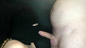 Step Sister Hides Her Face Under Balaclava While Deepthroating And Swallowing Cum From Huge Cock In Close-Up POV