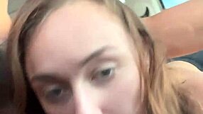 Mamei ele até tomar leitinho durante uma longa viagem no carro com big natural tits Latina swallowing cum